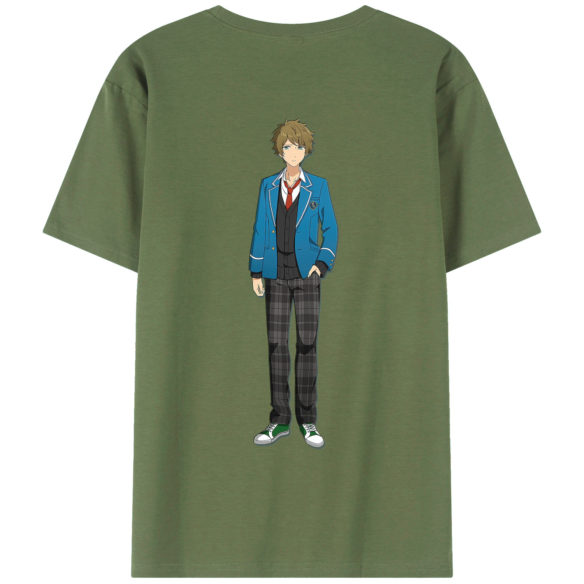 （画像用） あんさんぶるスターズ! Ensemble Stars 綿100％ メンズ半袖Tシャツ（バックプリント） 通気性